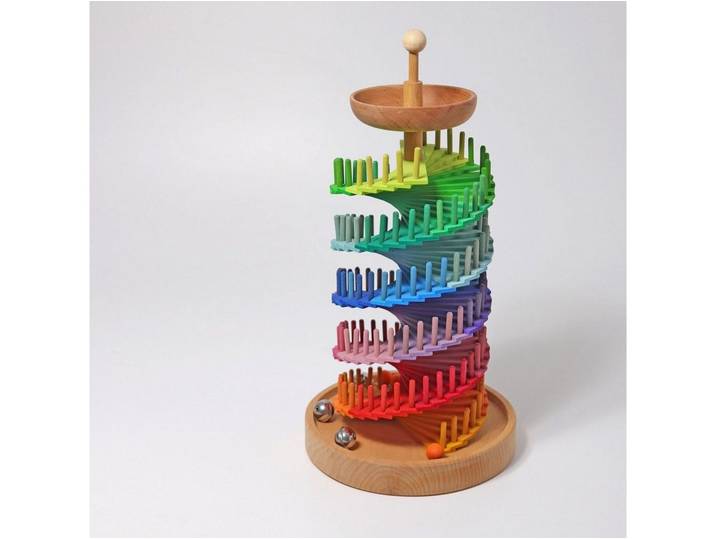 GRIMM´S Spiel und Holz Design Kugelbahn HOLZSPIELZEUG Bausatz Kugelbahn in Regenbogenfarben