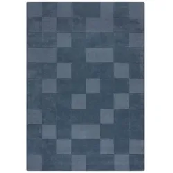 KADIMA DESIGN Teppich aus Wolle | Modernes Schachbrettmuster | Handgeschnitzt & Mehrdimensionaler Flor | Pflegeleicht | 160x230cm