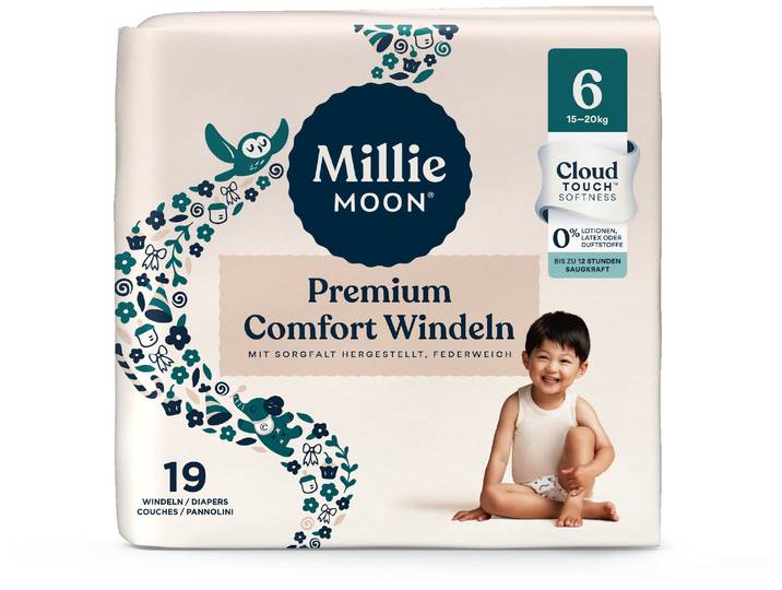 Millie Moon Premium Comfort Windeln Grösse 6 Large 15-20kg 19 Stück