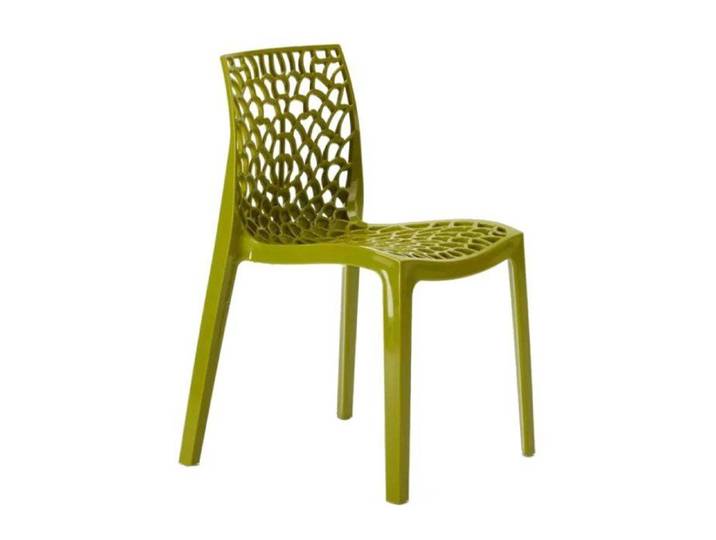 Chaise Polypropylène Design Nid d'Abeille de Jardin Bistrot Gruvyer Grand Soleil - Vert
