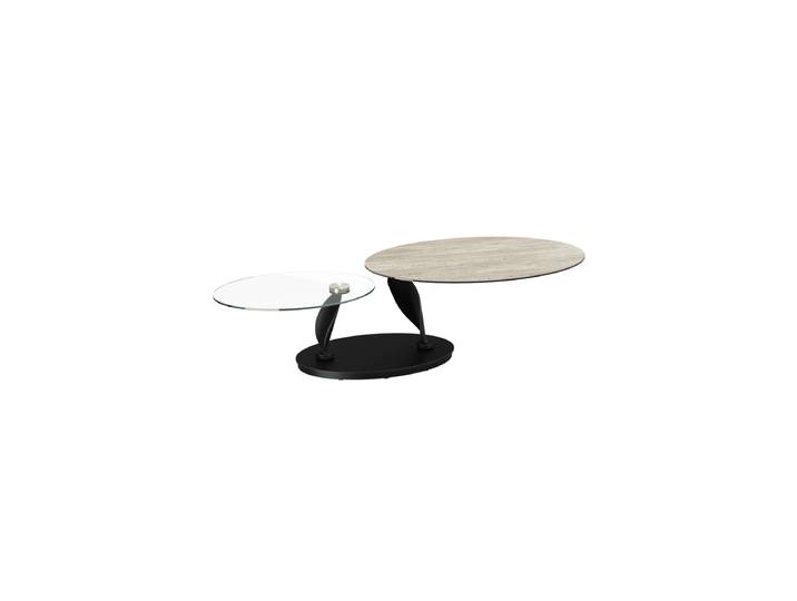 Ausziehbarer, flexibler Design Keramik Couchtisch „Rosa“ Travertin Akante Design