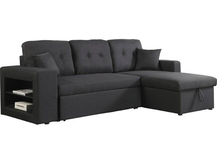 Ecksofa reversibel mit Schlaffunktion \ Axel\ - 3-Sitzer - Schwarz