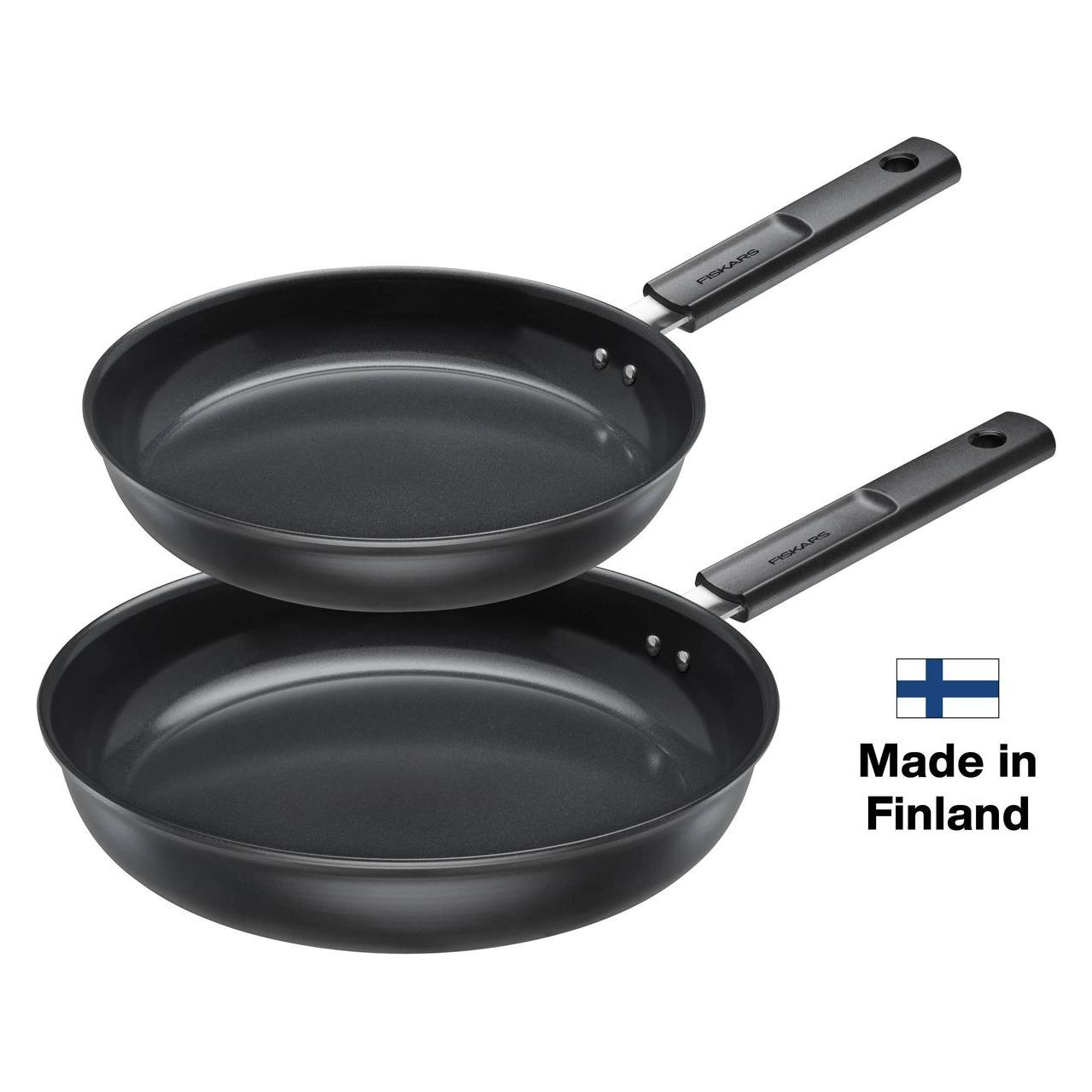 Fiskars Hard Face nonstick frying pan set 24cm 28cm (Pfannenset + Topfset, Aluminium, 28 x 13 cm) (1075532)