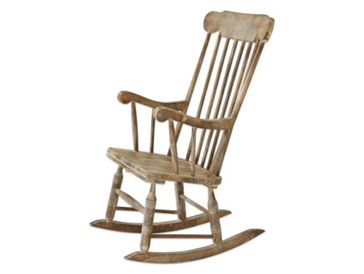 Loberon Schaukelstuhl Adaleine, antikbraun Kiefernholz mit natürlicher Maserung, Aufwändig handgedrechselt, Vintage-Flair pur & edler Erbstück-Charakter
