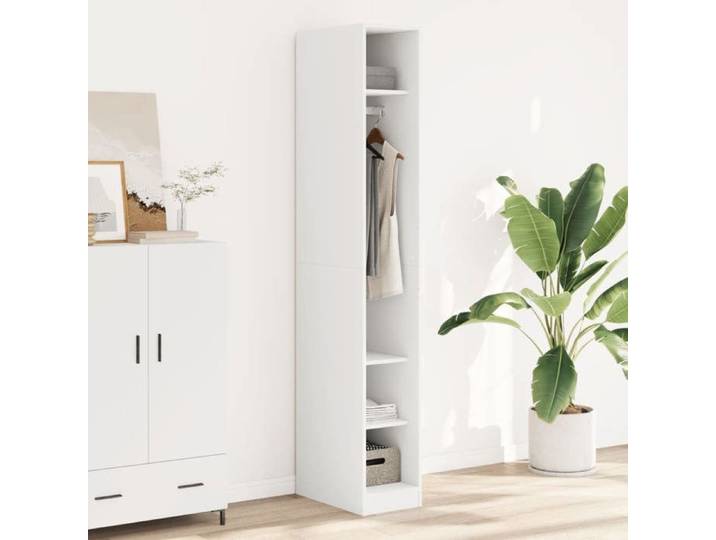 NEW 2026  Garde-robe/ARMORIE HAUTE Pour chambre Blanc 30x50x200 cm Bois d'ingénierie L4849