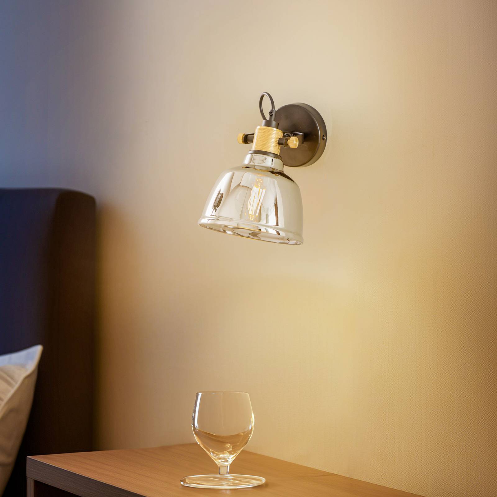 Wandlampe Amalfi Nowodvorski Lighting, dimmbar, für Wohn- / Esszimmer, Glas, Industrielles Design, Wandleuchte, Wandlampe Innen