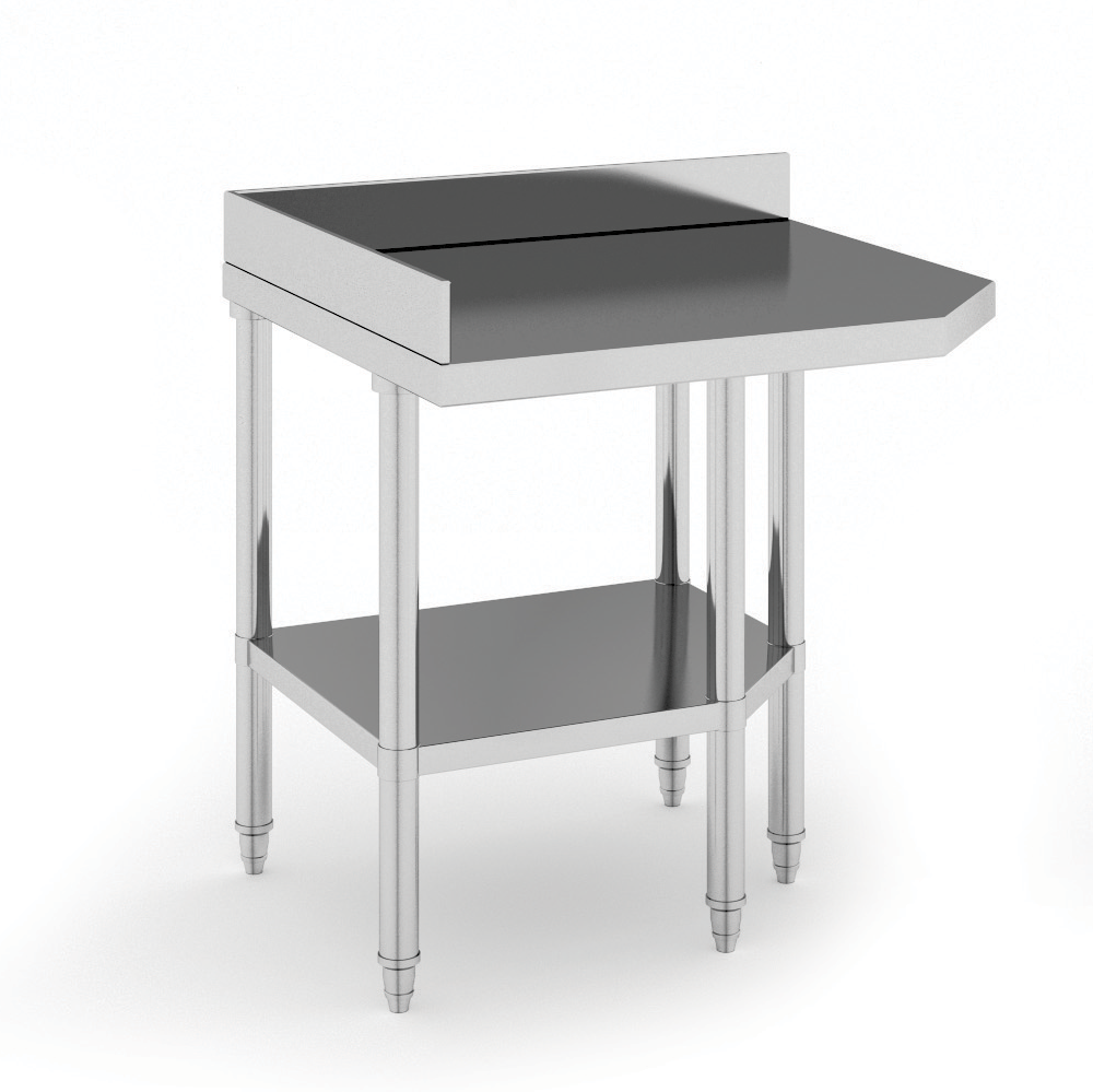 B2B Partner Edelstahl Ecktisch, 900 x 700 x 850 mm