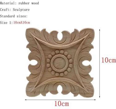 Uplift Picks Natural Floral Wood Carved Applique Decorative Trim For Furniture And Wall Decor 24