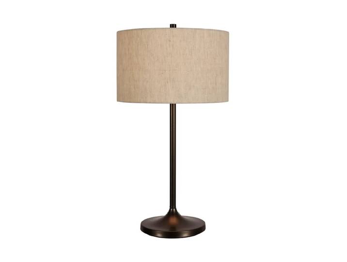 Belid Soft tafellamp Linnen naturel-metallisch brons, Ø34x64 cm