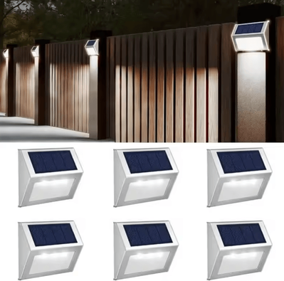 Inspire Curations 1 12PC Solar Deck Lights Waterproof Outdoor Fence And Pool Lights white 6pcs