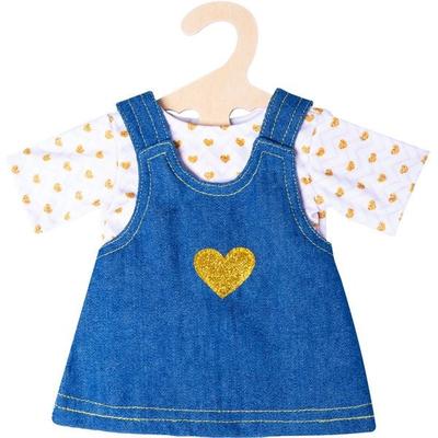 Puppen-Jeanskleid Goldstück mit T-Shirt, Gr. 28-35 cm