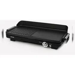 H.Koenig Grill und Plancha GRX330 / Elektrisch und kompakt / Für drinnen und draußen / Antihaftbeschichtung / Fleisch, Fisch, Gemüse