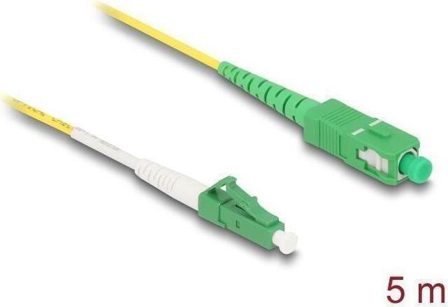 Delock Glasvezelkabel LC/APC naar SC/APC single-mode simplex 5 meter geel