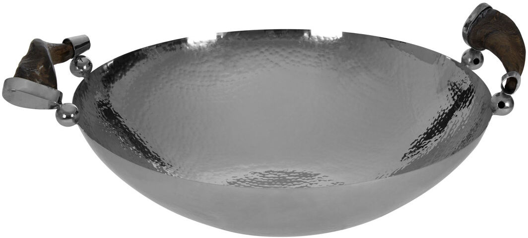 Belfry Kitchen Handmade Stainless Steel Metal Decorative Bowl - Set of Silver;Black