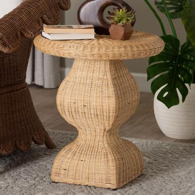 Hideo Natural Rattan End Table by Bali & Pari in Natural (Size OS)