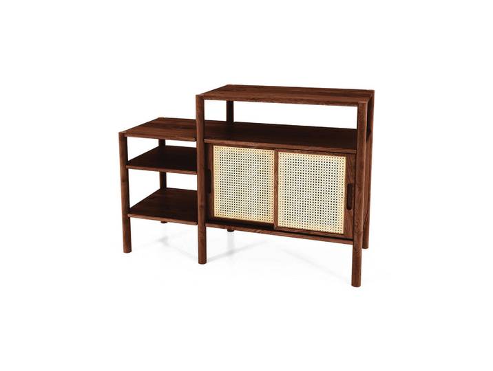 byoak Regal INA Wildeiche, Dunkelbraun, Holz, Kerneiche, 120x86x46 cm, Kleinmöbel, Kommoden, Kommoden