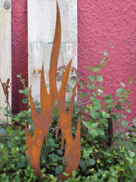 POSIWIO Edelrost getande vlam decoratie - 36 cm