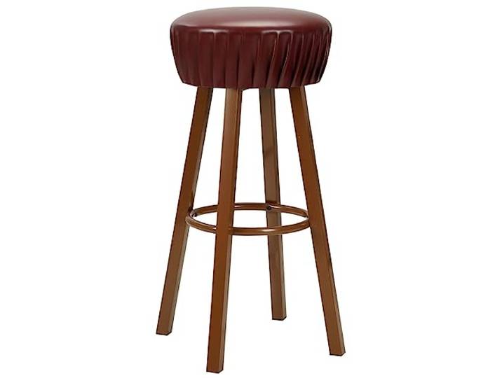 HKLGBVCR Barstühle, 2-teilig, Braun, Kunstleder, Stahl, industrieller Stil Bequeme Fußstütze, max. Belastung 110 kg, einfache Montage, Verwendung für Pub, Café, Haus, Retro-Design, Vintage-Design