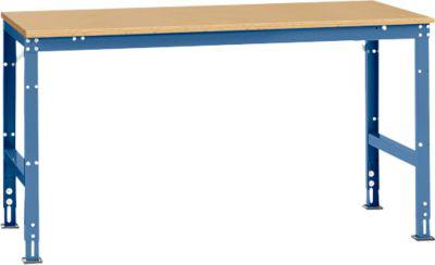 Manuflex Arbeitstisch UNIVERSAL Standard, 1750 x 1000 mm, Multiplex natur, brillantblau