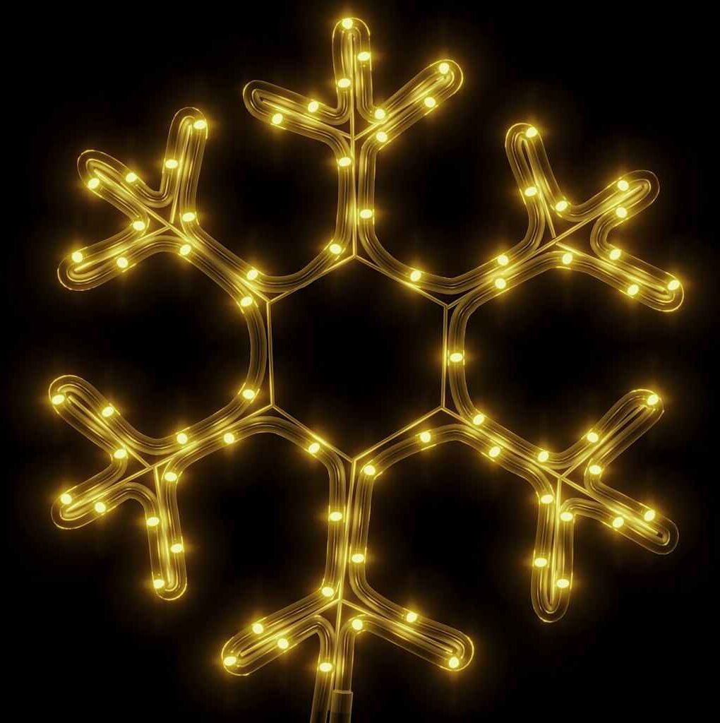 vidaXL Figure de flocon de neige de Noël et 72 LED Blanc chaud 38x37cm