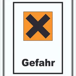 HB-Druck Schild Gefahrensymbol Gesundheitsschädlich Gefahr Kreuz hochkant A3 (297x420mm)