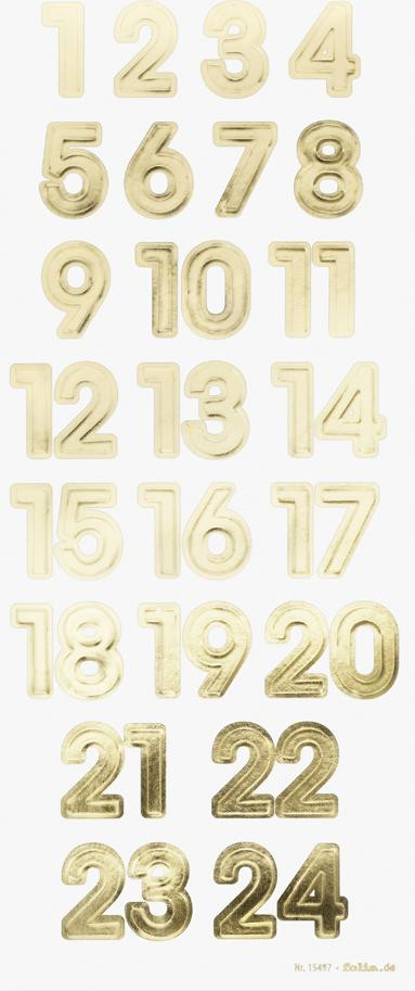 Folia Adventskalender stickers Nummers Iridescent