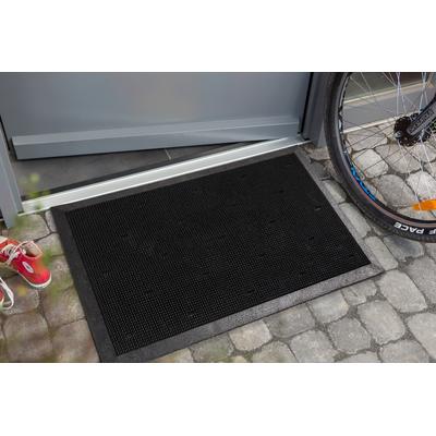 Fußmatte ASTRA "Border Pin", schwarz, B:45cm H:7mm L:75cm, Gummi, Teppiche, Fußmatte, Schmutzfangematte, Türmatte, wasserabweisend, In und Outdoor
