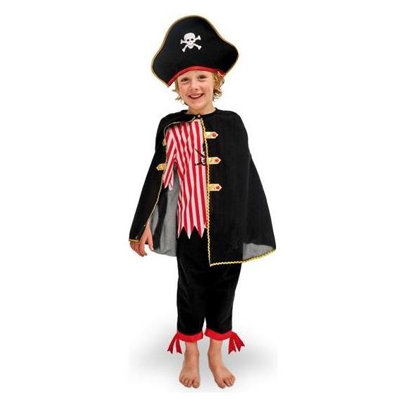 Partydeco Piratenkostüm mit Umhang, Grösse 116-128 cm (116, 128) (52323200)