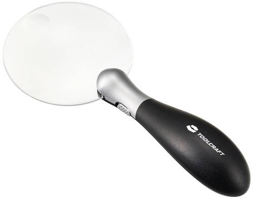 TOOLCRAFT TO-8997036 Handlupe mit LED-Beleuchtung Vergrößerungsfaktor: 3 x, 5 x
