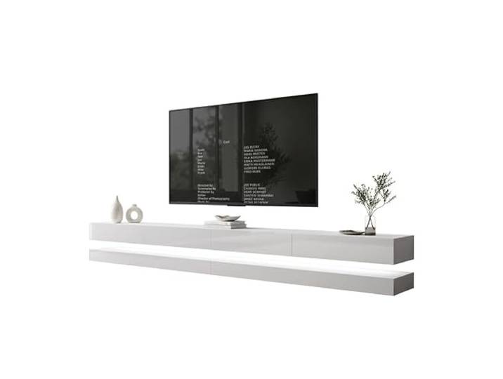 Lookway TV-Schrank Sky 280 cm (Weiß/Weiß Hochglanz, mit LED)