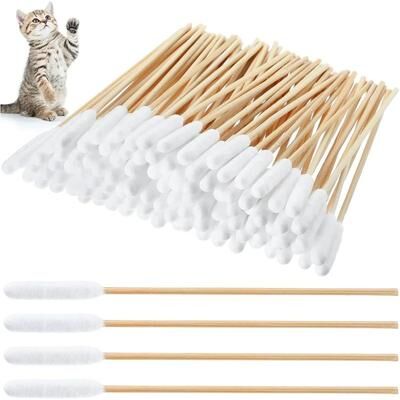 Inspire Select Pet Ear Cleaning Cotton Swabs Double Sided Bamboo Dog & Cat Ear Swabs For Safe Grooming 4.7 In Single Pet 300 Pcs