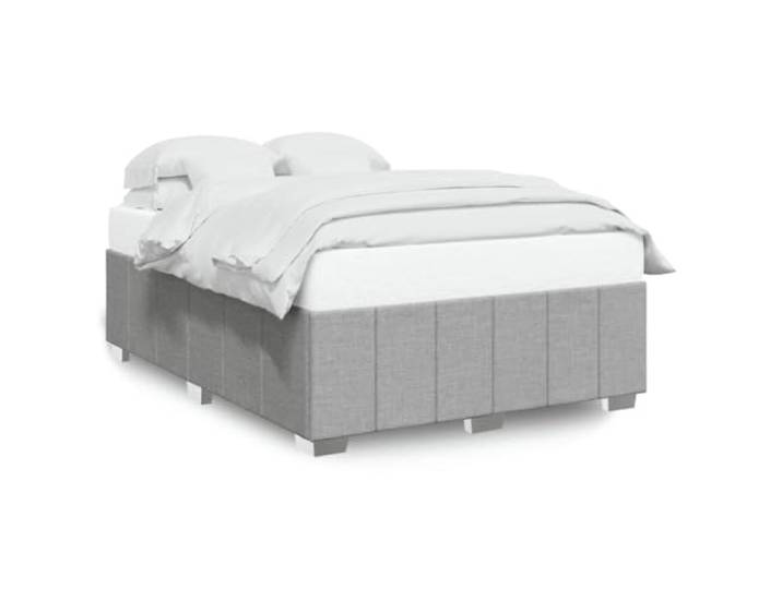 KKgypkn Bettgestell ohne Matratze Hellgrau 140x190 cm Stoff, Einzelbett mit Lattenrost, weiches und strapazierfähiges Polyestergewebe, stabile Bettfüße für sicheren Halt