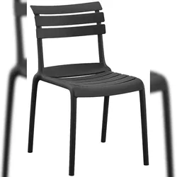 DELUKE Gartenstuhl OSKAR 49x59x82cm, Kunststoff, Schwarz Stapelstuhl Loungestuhl Garten Outdoor-Stuhl