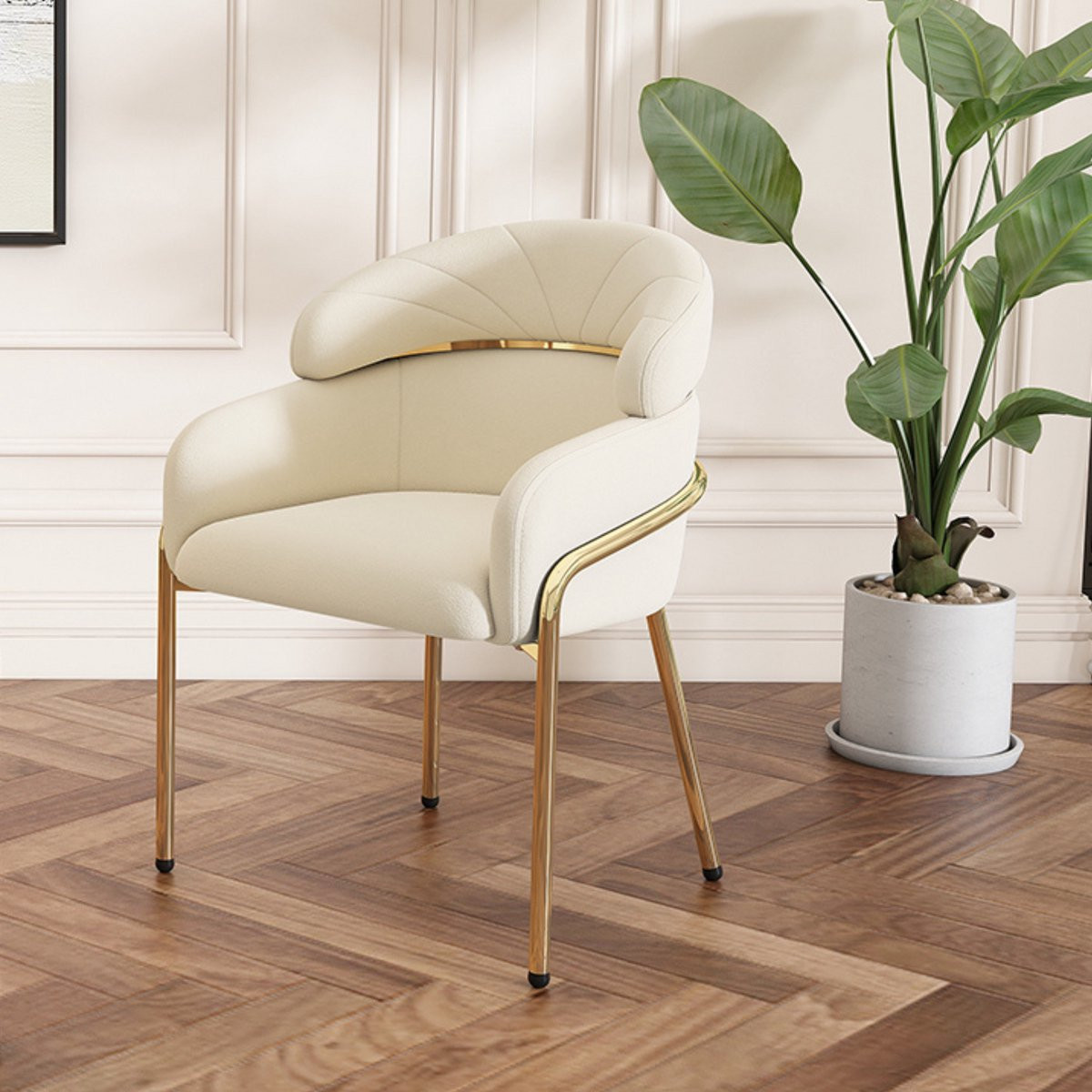 STILVORA Eetkamerstoel - Luxe Fluweel - Beige