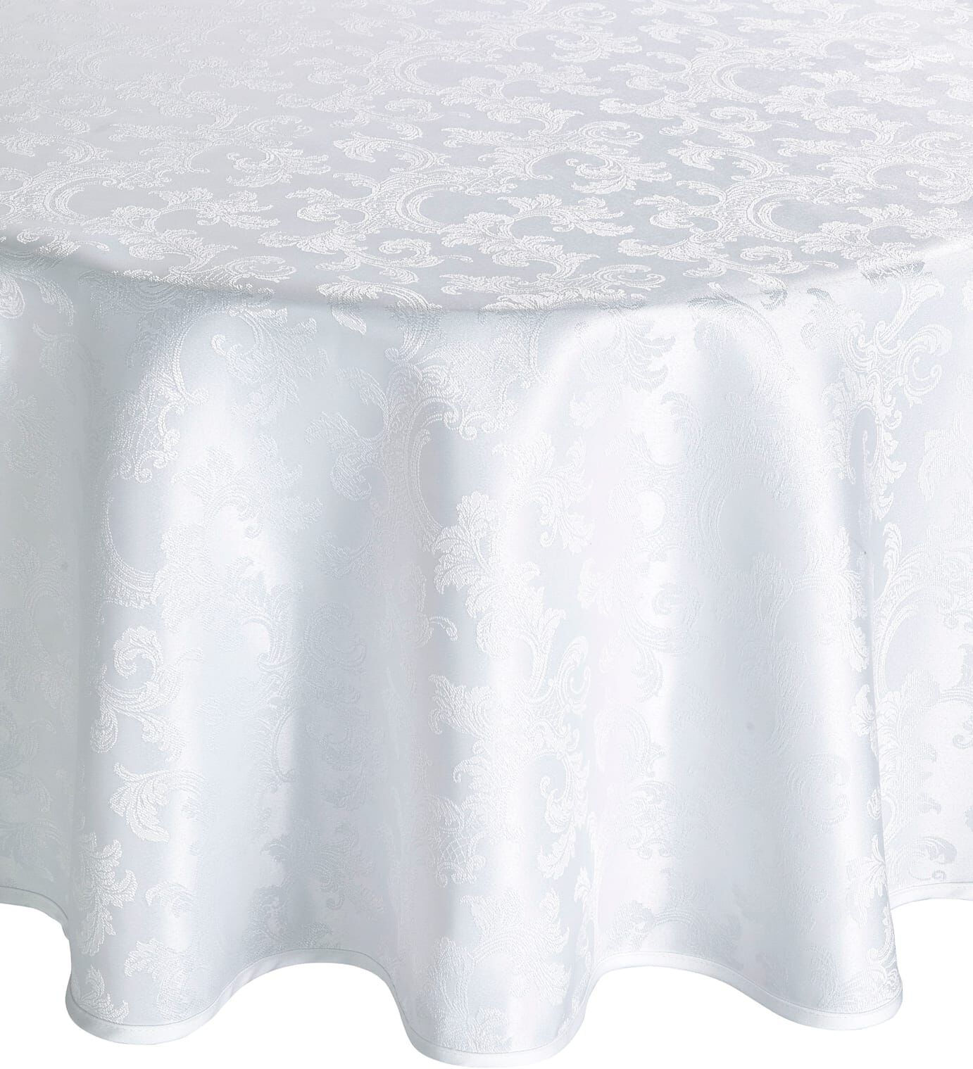 Tischdecke Gr. 6, weiss (weiß), Ø:155cm, Tischdecken, Tischdecke weiß Ø 155cm, eckig