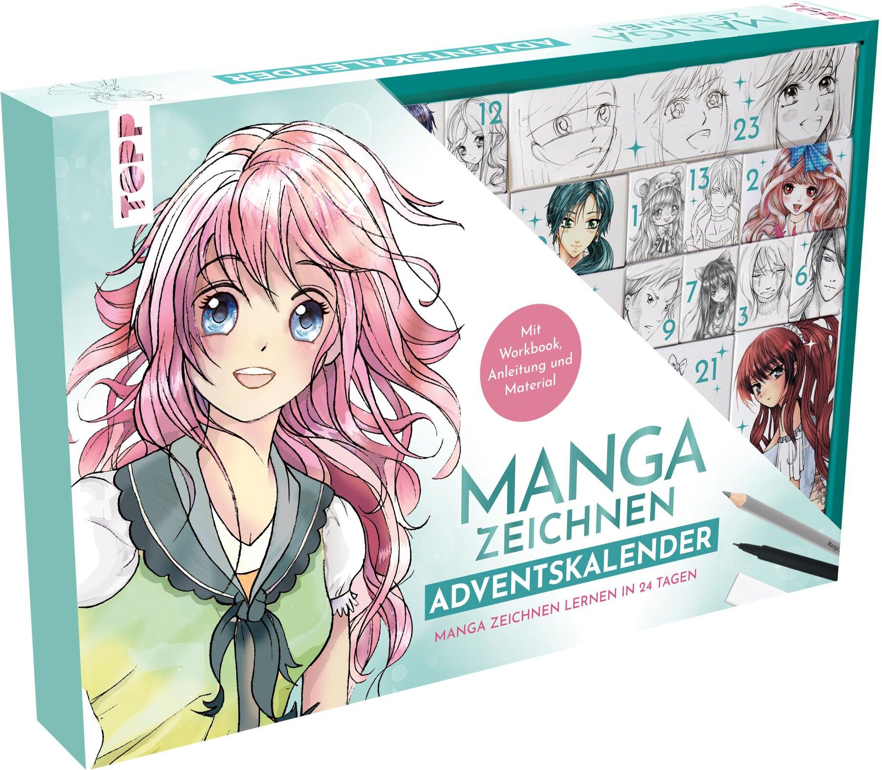 Adventskalender FRECH VERLAG, rosa (bunt), Adventskalender, Adventskalender bunt Einheitsgröße