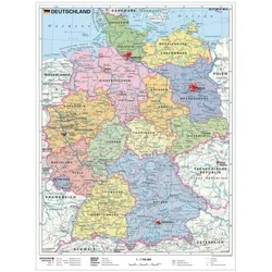 STIEFEL Eurocart Wandkarte »Deutschland politisch« 67 x 91 cm