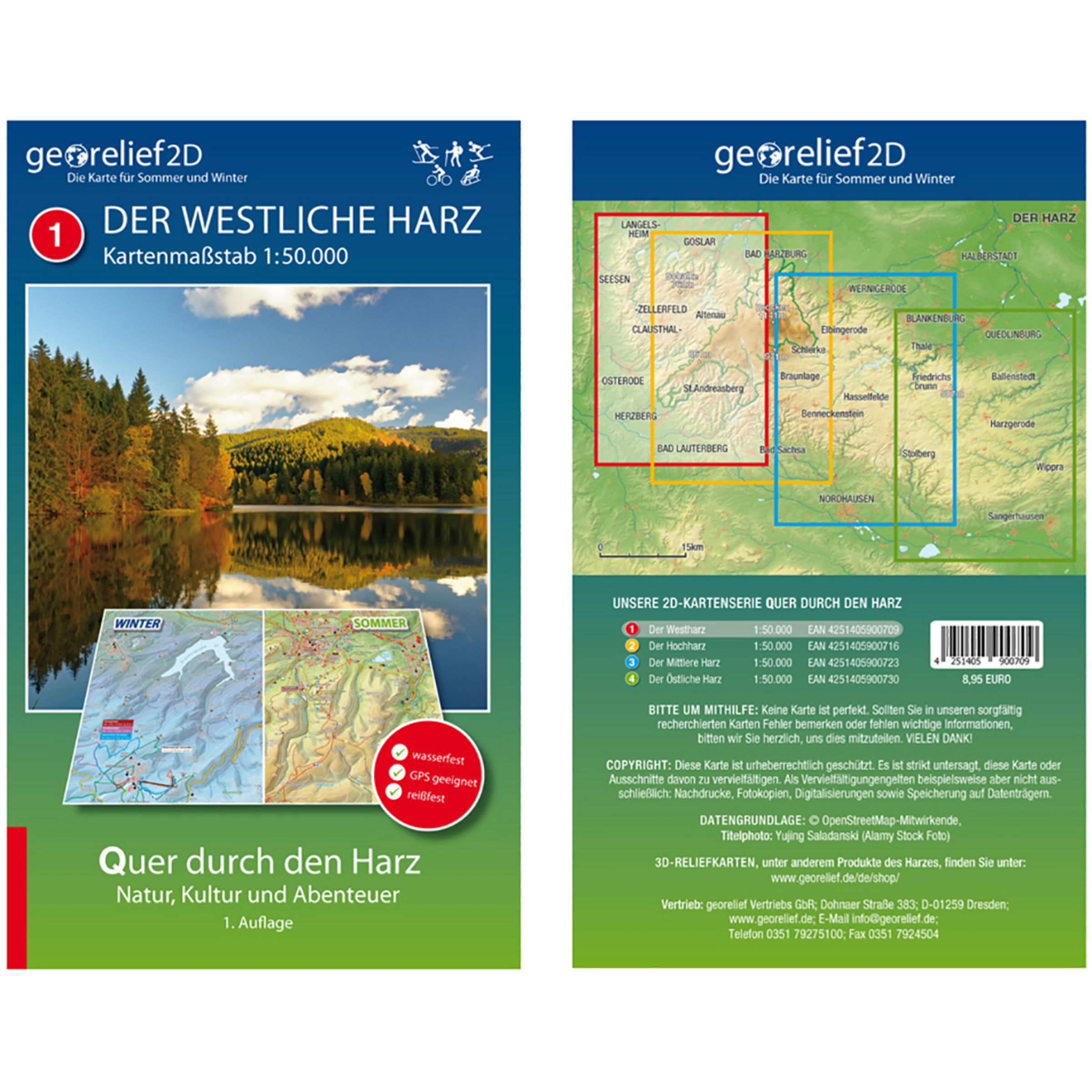 Georelief Der Westliche Harz Wanderkarte Topografische Karten