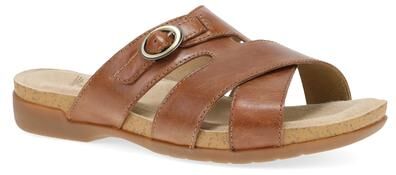Women's Regan Leather Sandal by Dansko in Toffee (Size 38 M)