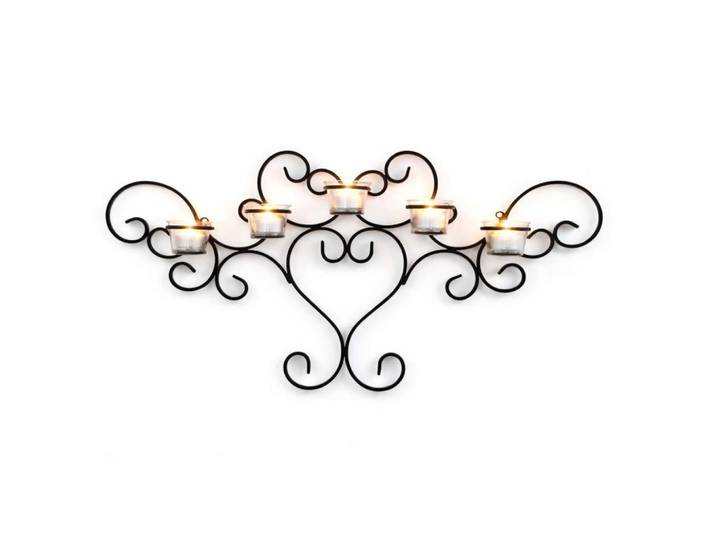 DanDiBo Wandteelichhalter Metall Schwarz Wandkerzenhalter Teelichthalter 63cm, 32 cm, Dekoration, Kerzen & Kerzenhalter, Teelichthalter
