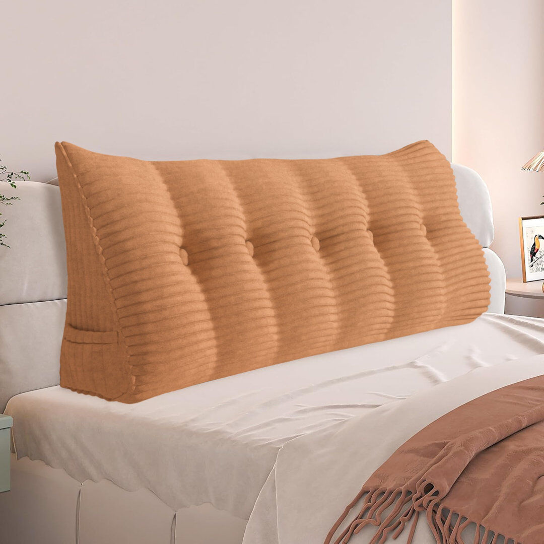 WOWMAX Corduroy Backrest Pillow Light Orange 50cm H x 160cm W