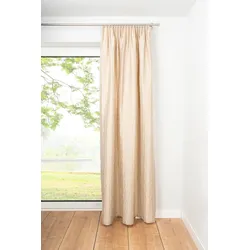 Ondeco Schlaufenschal Stream Gardinen Blickdicht Vorhang Schlafzimmer 1er Set Farbe: Sand, Größe: 135x245 cm