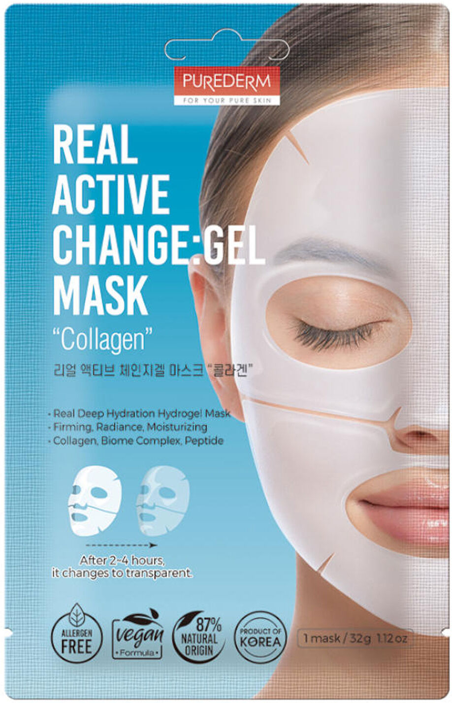 PUREDERM Real Active Change Collagen Gel Mask 32g