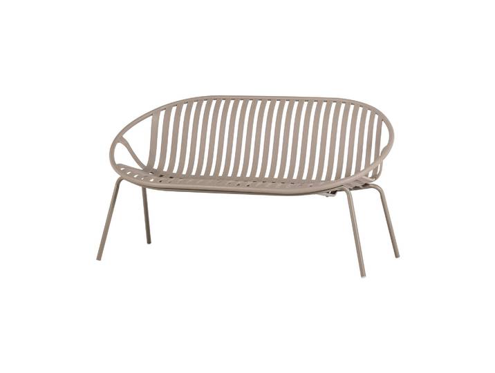 Banc de jardin 2 places PP/métal sable Bruce