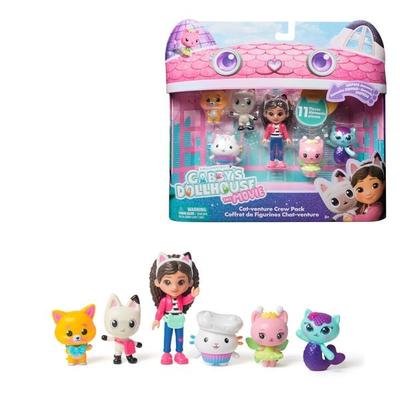 DREAMWORKS GABBY'S DOLLHOUSE: DER FILM - Cat-venture Crew Figuren-Set, 11-teiliges Spielset mit Gabby, Katzenfreunden & Zubehörteilen