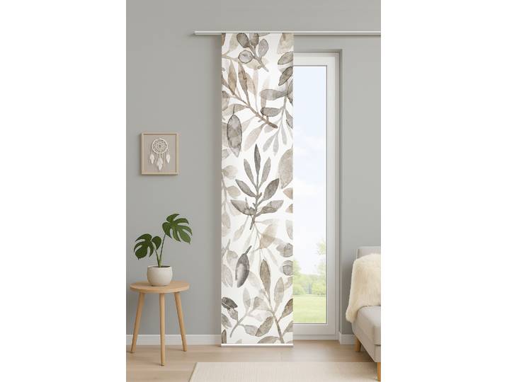 Schiebegardine HOME WOHNIDEEN KAORI , stein, B:60cm H:245cm, Polyester, Polyester, Gardinen, Schiebegardine, digital bedruckt