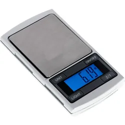 Adler AD 3168 Digitale Präzisionswaage Feinwaage mit beleuchtetem LCD Display Silber