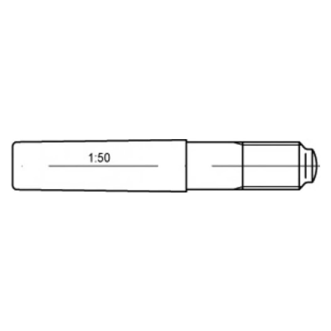 Toolcraft Stahl ungehärtet Kegelstifte mit Gewindezapfen und konstanten Zapfenlängen, Kegel 1: 50 Abmessung (5 Stk., 140 mm) (TO-9985056)