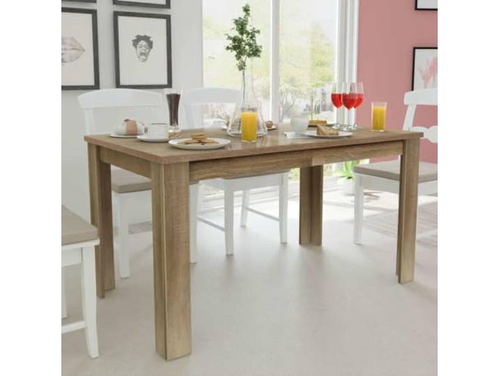 HEFZGDB Esstisch 140x80x75 cm aus Massivholz Eiche, robuster und langlebiger Tisch für Esszimmer und Küche mit modernem Design und einfacher Reinigung.