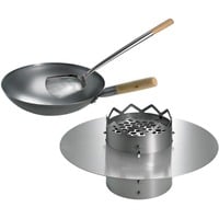 WOK'N BBQ Komplettpaket, für 67cm Kugelgrill edelstahl/holz, 3-teilig